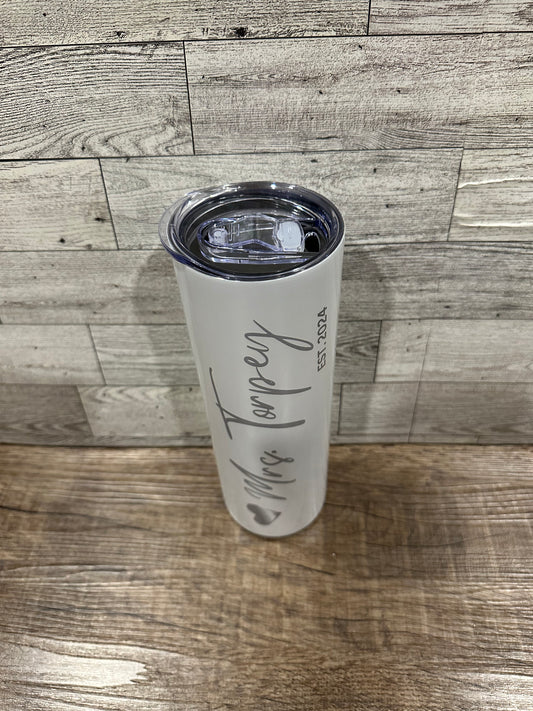 Custom tumbler for Bride or Groom